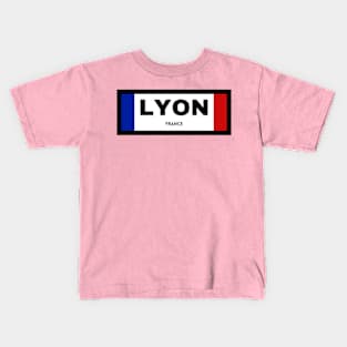 Lyon City in French Flag Kids T-Shirt